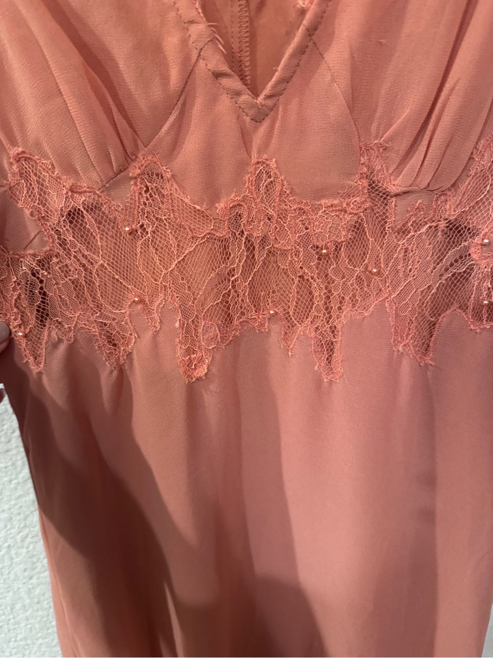 Anthropologie Dusty Rose Lace Maxi Dress Size Medium Romantic Boho - Picture 7 of 15